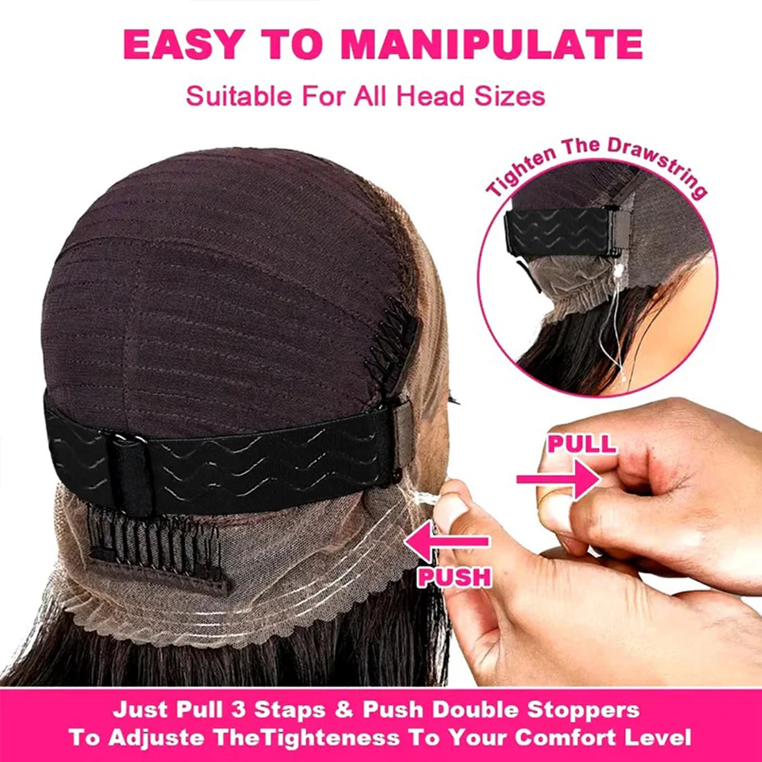 Strap Drawstring Sung Head Lace 250 Density Water Kinky Curly Deep