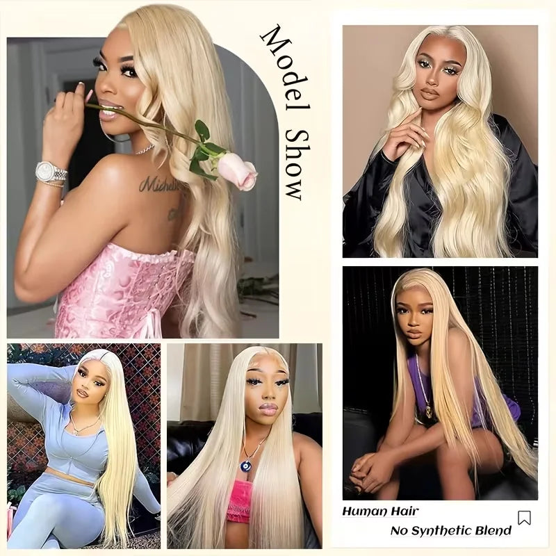 Straight 613 Blonde Color1/3/4 Brazilin an Hair Bundles Sight Weave Remy Human Hair Wig