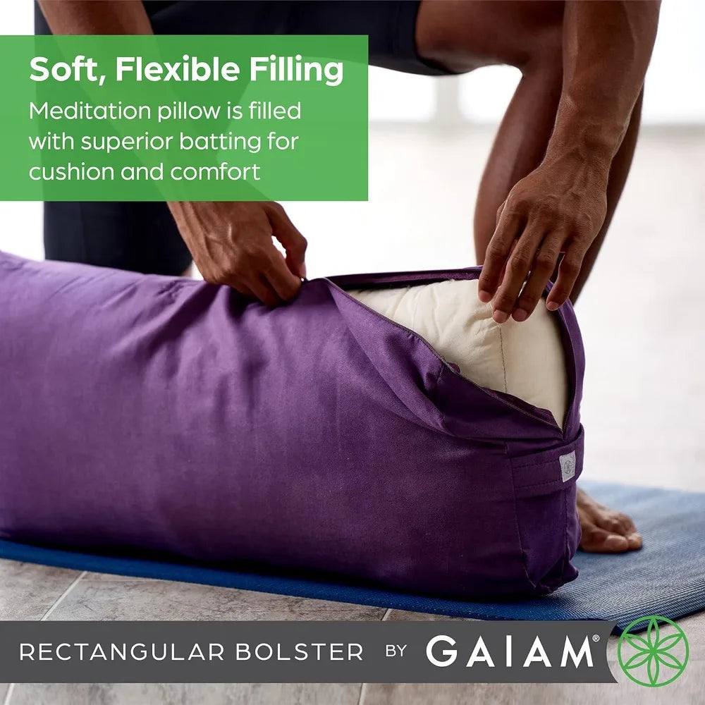 Yoga Bolster - Long, Rectangular Meditation Pillow -Restorative Yoga
