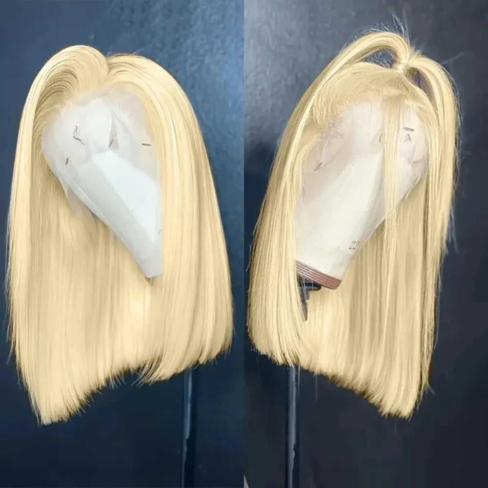 Straight Lace Front Human Hair wig Short Transparent 13x4