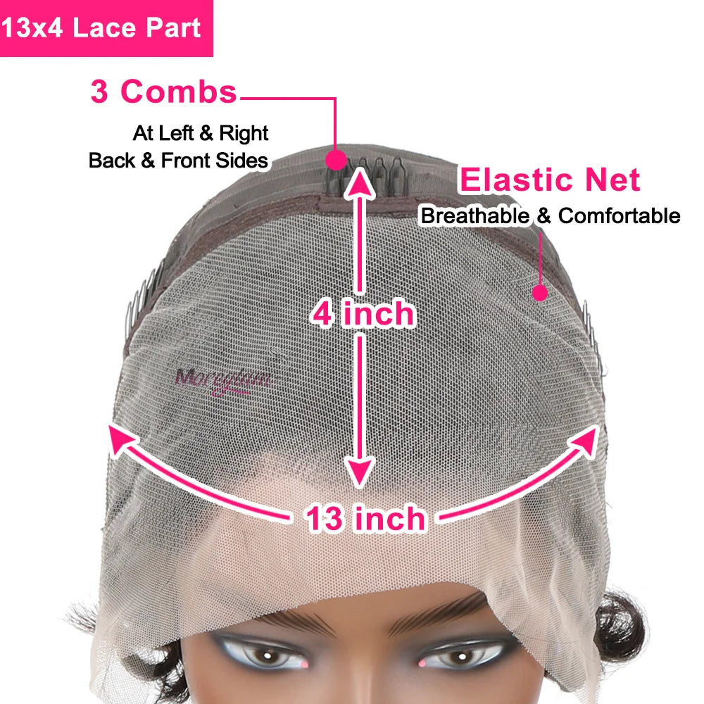 613 Blonde Pixie Cut Short Bob Loose Wave 100% Human Hair Wig Chocolate Brown