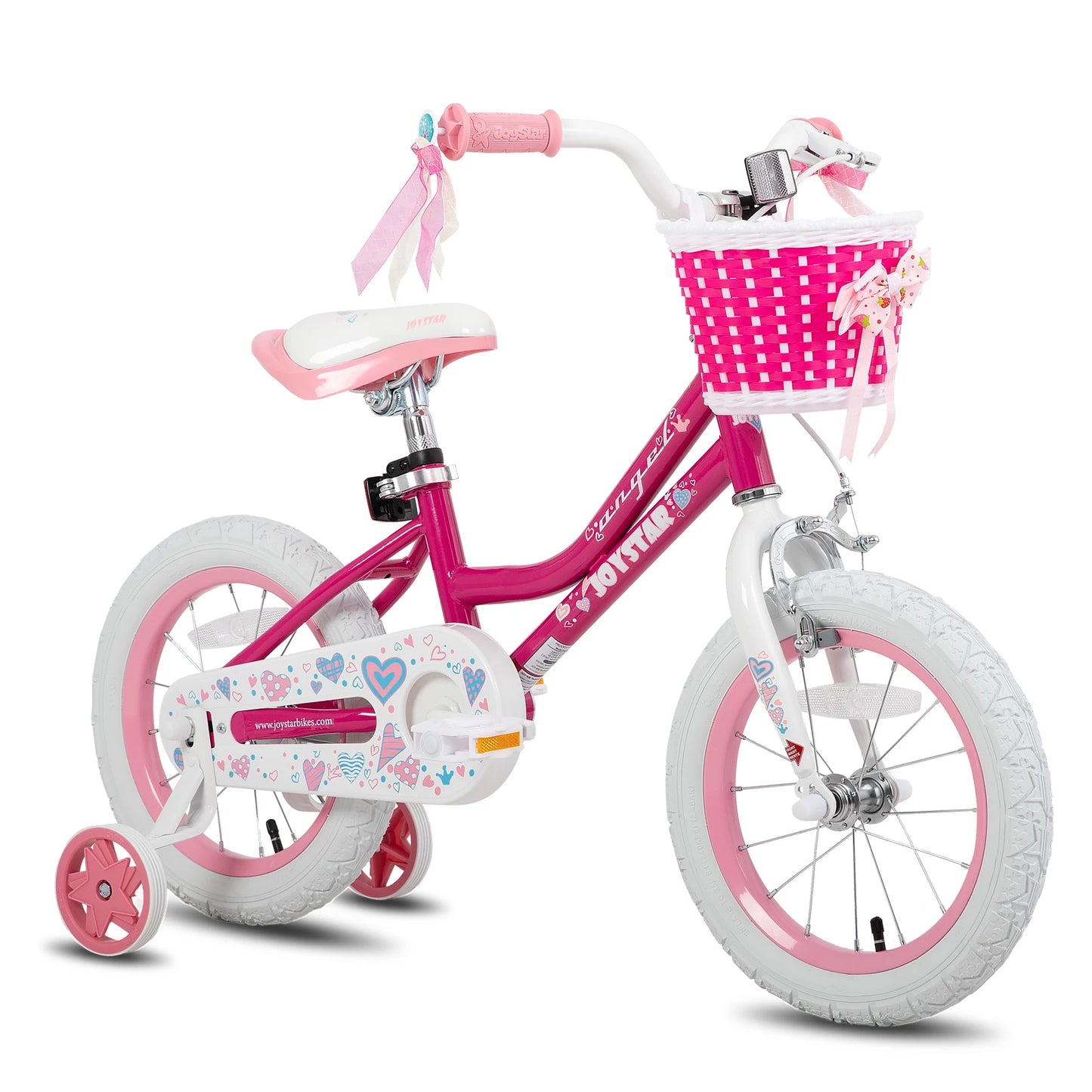 Girls Bike with Basket & Training Wheels Kids Bike Foot Brake