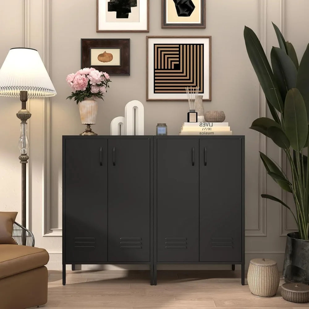 Metal Storage Cabinet,2 Door Locker Cabinet with Adjustable Shelves,