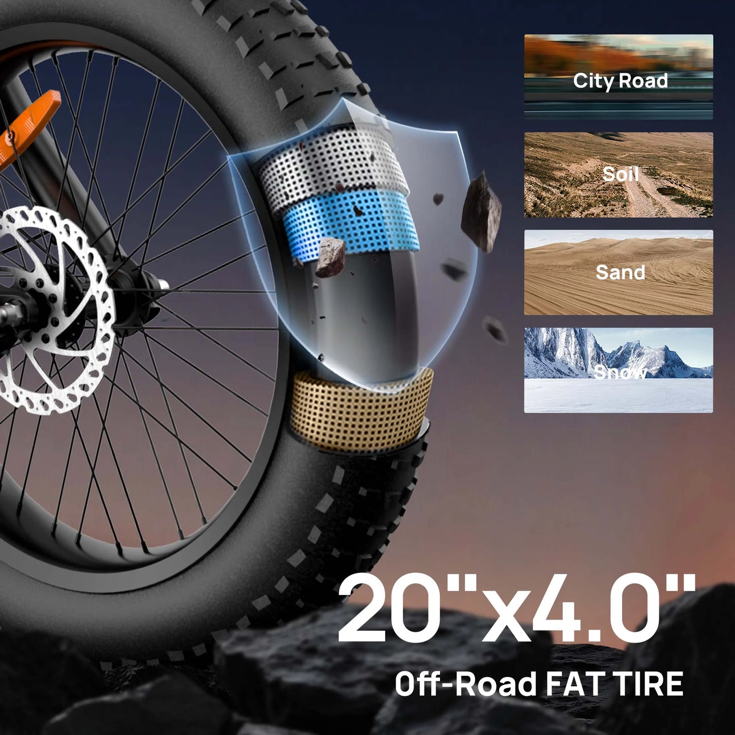 1500W Peak Electric Mountain Bike 48V 15.6Ah 28MPH 100 Mile