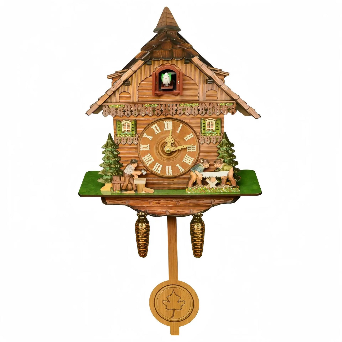 Vintage Cuckoo Wall Clock with Bird Chime Wall Watch Mechanism for Living Room