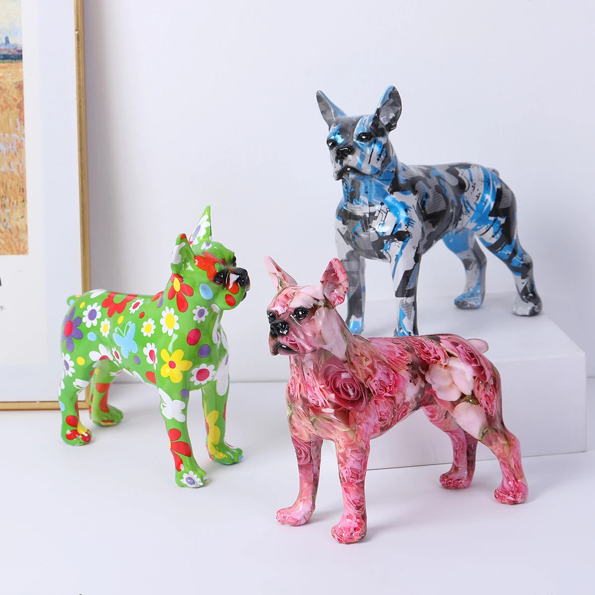 Simple Colorful Boston Terrier Small English  Pet Dog