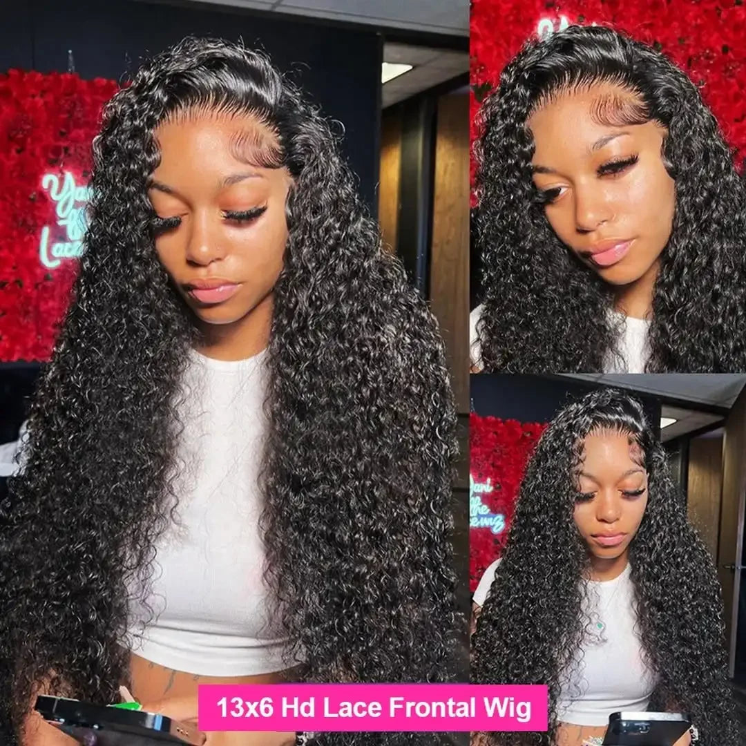 360 HD Full Lace Curly Wigs Human Hair Pre plucked 13x6 13x4 Lace Frontal Wig