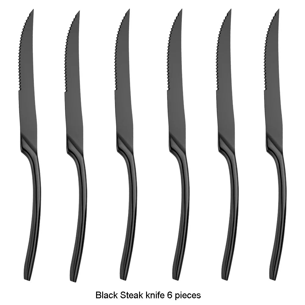 6Pcs/set Stainless Steel Sharp Steak Knife
