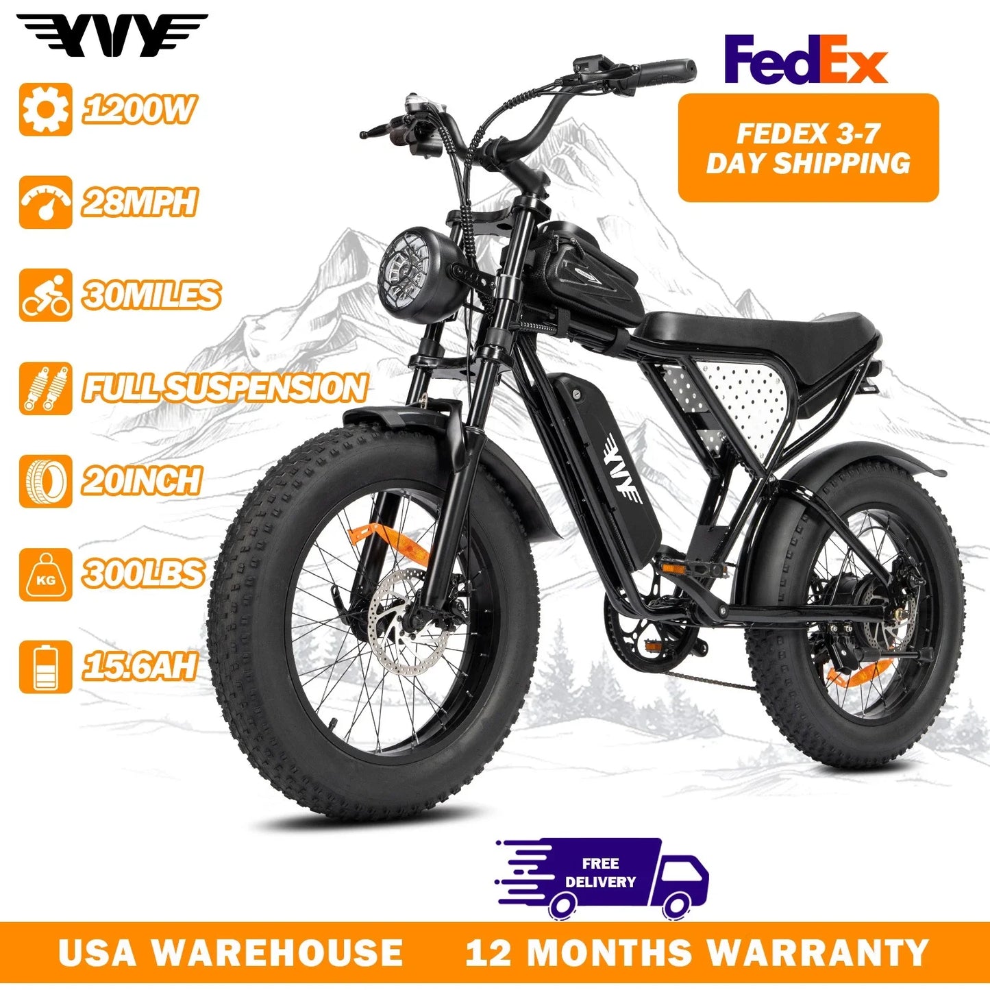 Electric Bike for Adults 1500/2000W 33/37MPH 48/52V 50-80Miles