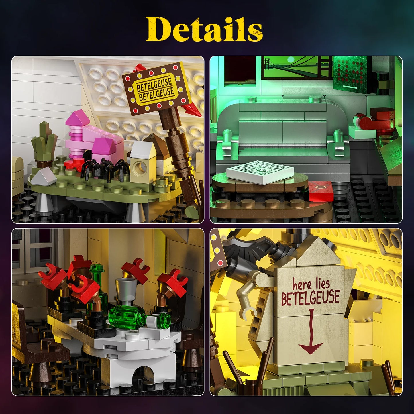 Spooky Beetle Mansion Building Blocks Set Horror House Model Toys Home