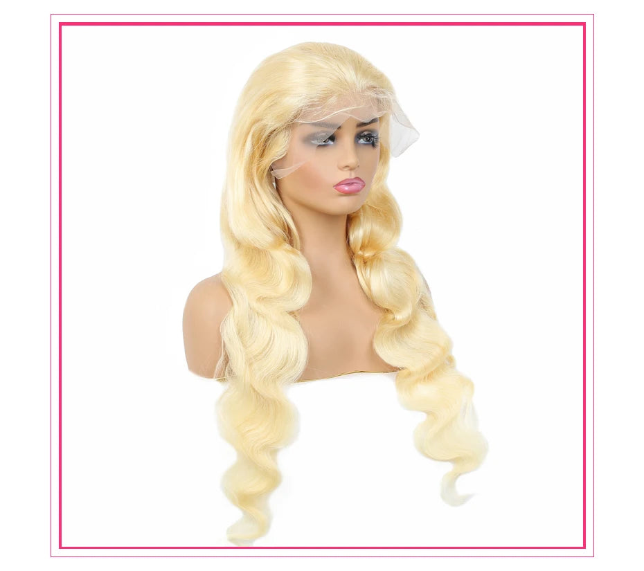 Honey Blonde 360 Full Lace Wig Human Hair Pre Plucked Hd Body Wave Long 613 13x4 Lace Front