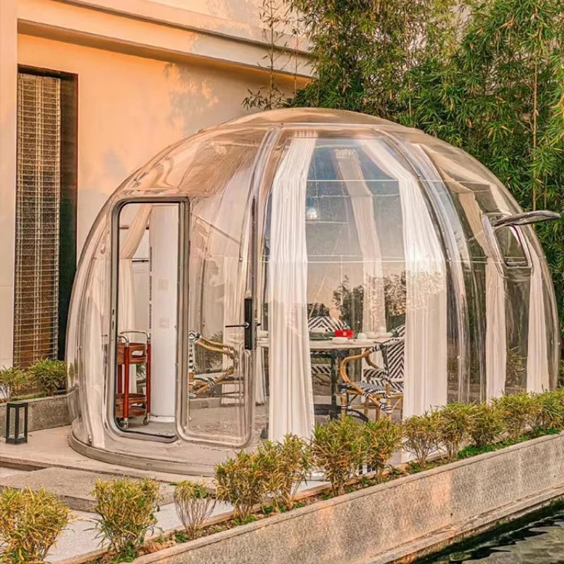 360° Transparent Bubble Room PC Dome House Glamping Starry Sky Room