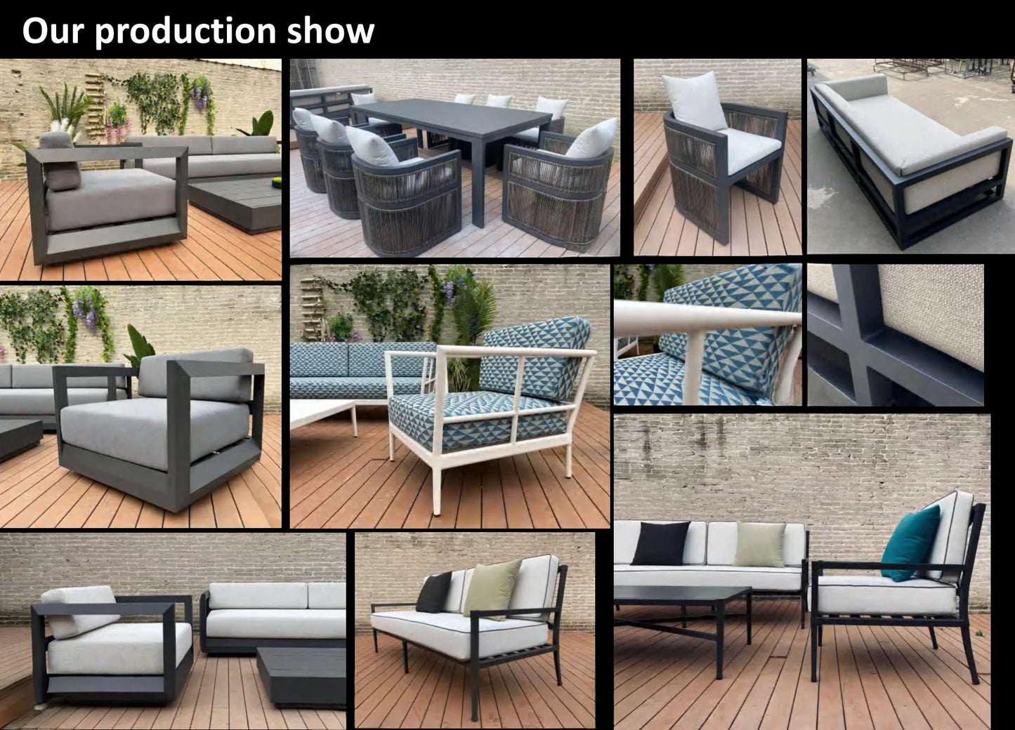 Outdoor garden furniture Custom garden patio teak sectional sofa set