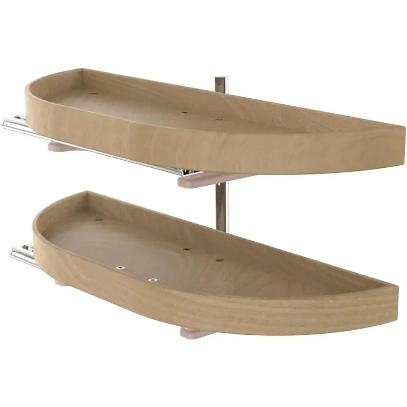 Pull Out Turntable Storage Trays Shelf Half Moon Lazy Susan Organizer
