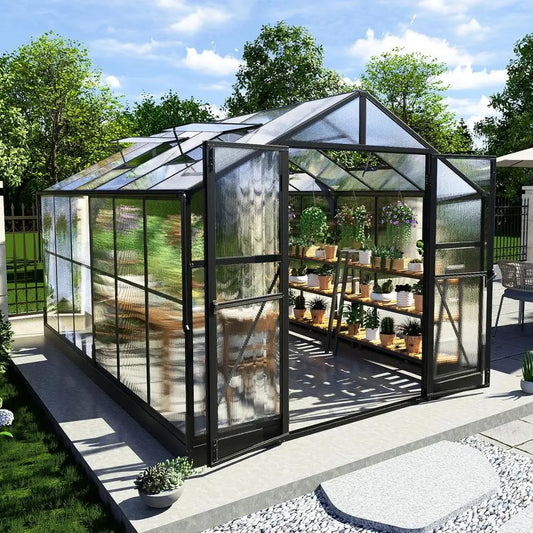 Walk-in Greenhouse with 7ft Height, 4 Vent Windows