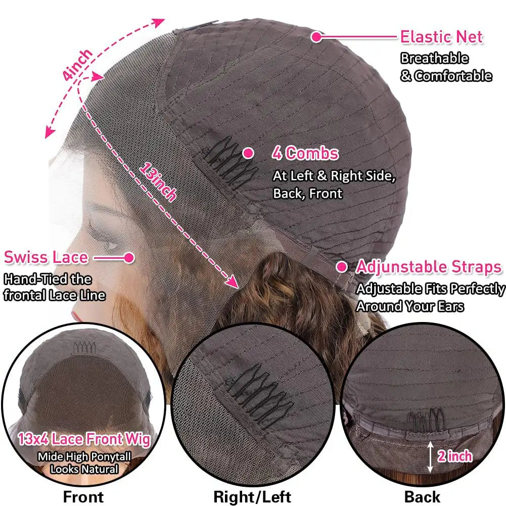 Deep Wave Lace Front Wigs  13x6 HD Transparent Lace Frontal Wigs Human Hair
