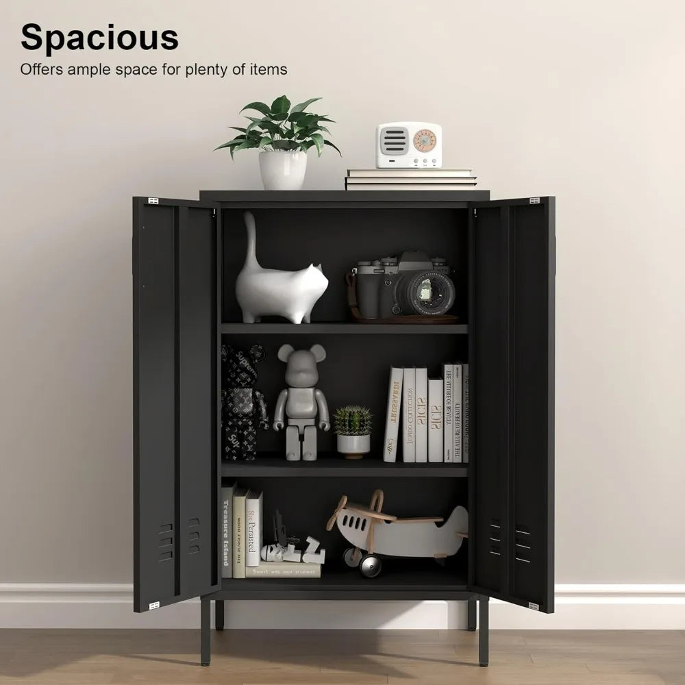 Metal Storage Cabinet,2 Door Locker Cabinet with Adjustable Shelves,