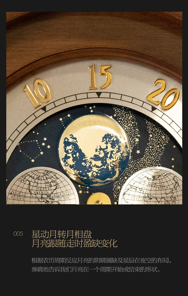 Vertical mechanical floor clock Living room European-style villa seat clock Chinese retro classical pendulum clock