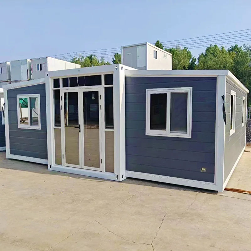 Portable Living Container Tiny House 20ft Foldable Prefab Mobile Modular Office Home Steel Frame Expandable