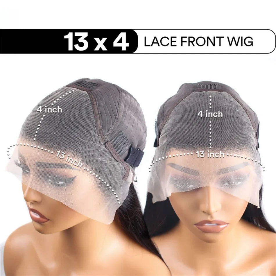 Chocolate Brown Human Hair Wig Colored Straight 13X6 Hd Lace Frontal Wig