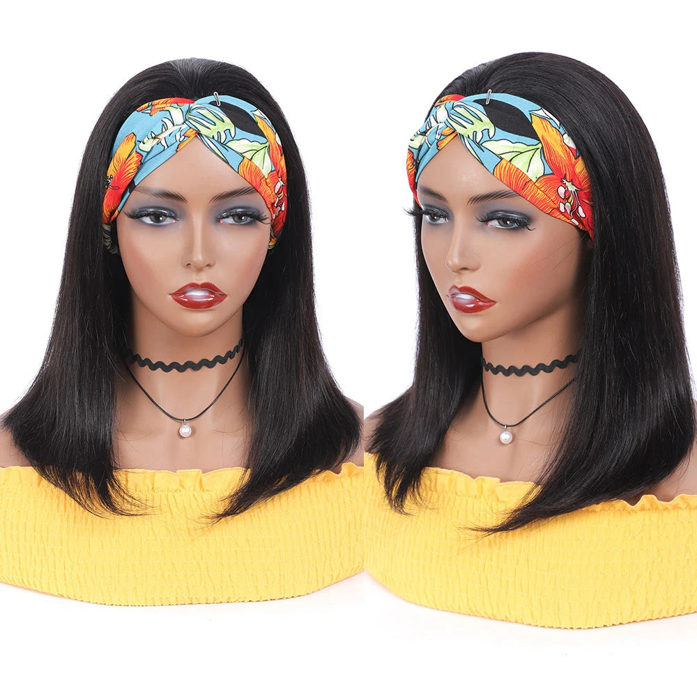 Headband Wig Human Hair Bone Straight Human Hair Wigs