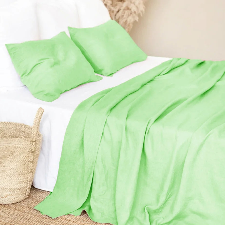 1Piece Washed French Bed linens Pure linen 100% Bedsheets Stone