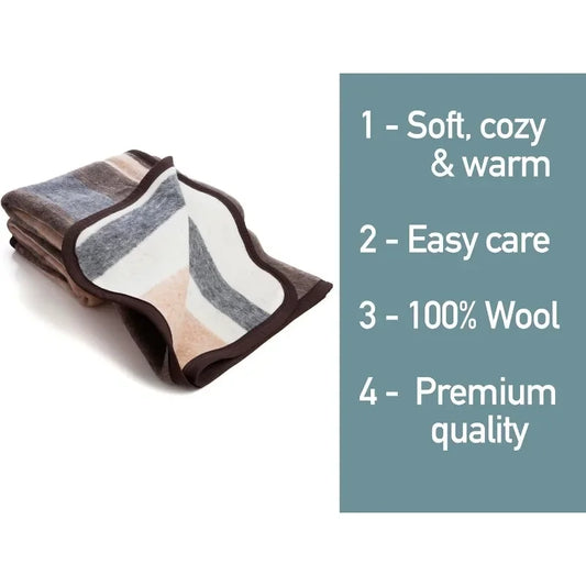 100% Natural Alpaca and Merino Wool Blanket,