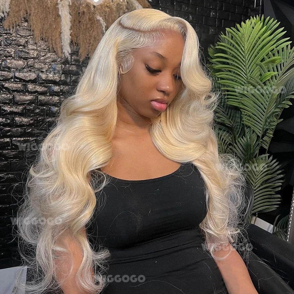 613 Human Hair Wig 13X6 Body Wave Blonde Hd Lace Frontal Wig Pre plucked