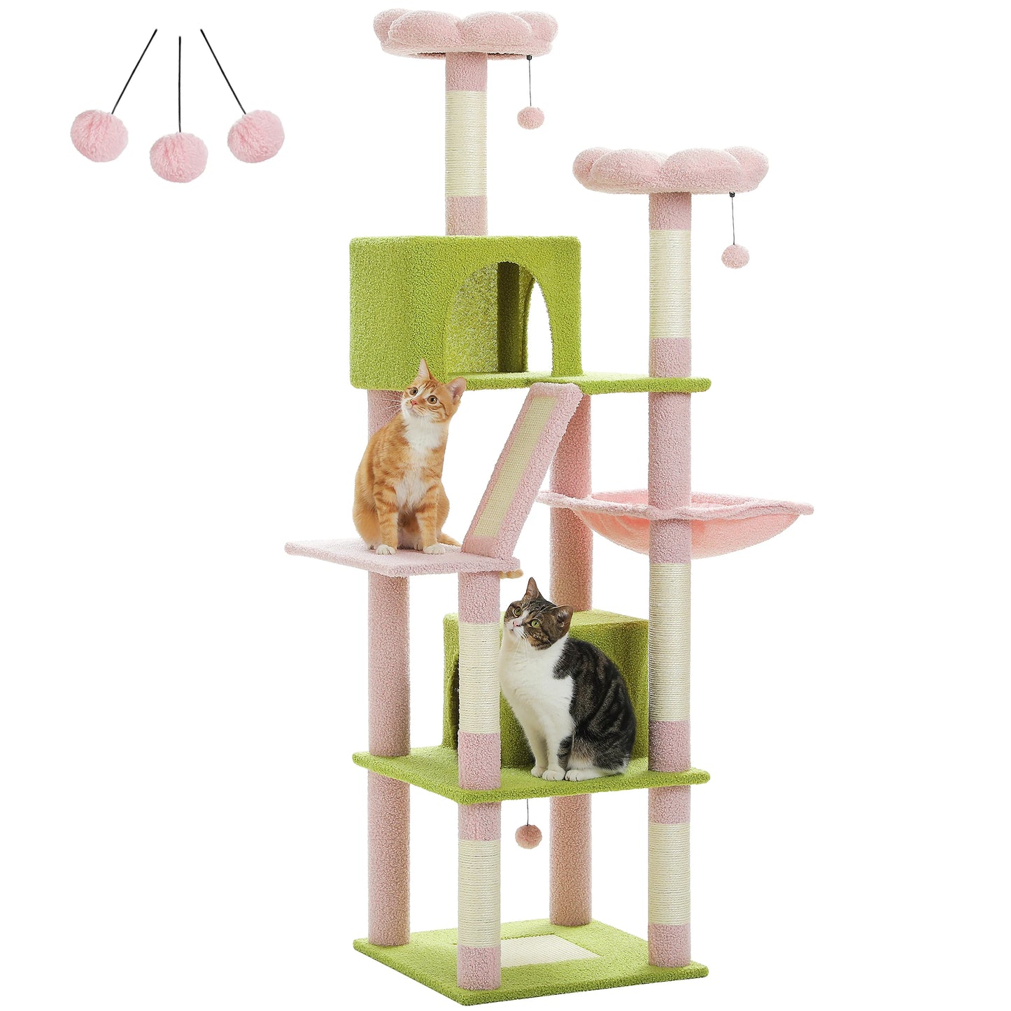 Large Cat Tree Tall Cat Tower for Indoor Cats Multi-Level Plush Cat Condo