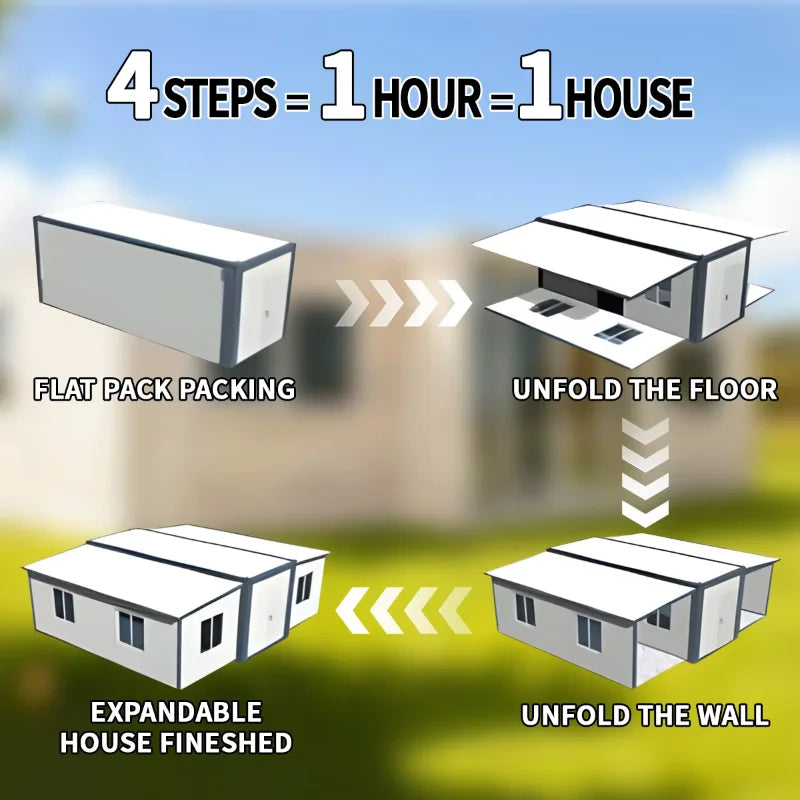 Prefab Houses Module Customized Outdoor Factory Container Home Foldable Tiny 2 3 4 Bedroom Living Container House 20Ft 40Ft