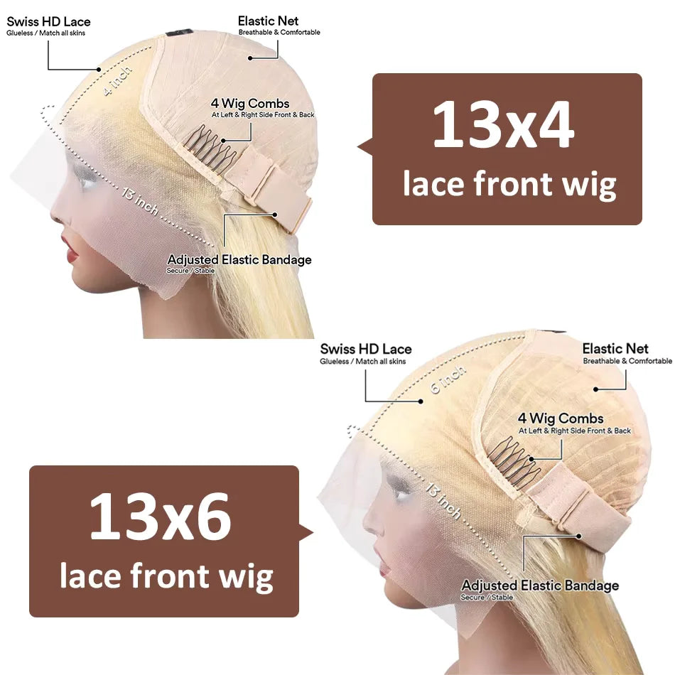 613 Human Hair Wig 13X6 Body Wave Blonde Hd Lace Frontal Wig Pre plucked