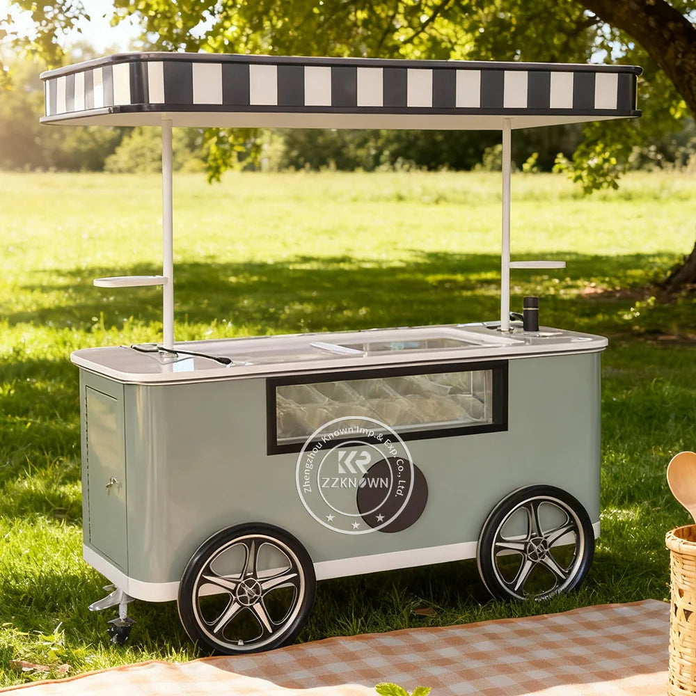New Street Mobile Ice Cream Bike Cart Customized Freezer Gelato Ice Cream Vendor Bike Cart with Refrigerator