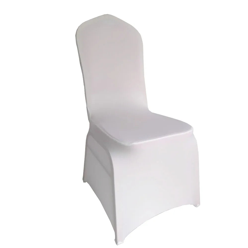 100pcs   White Wedding Chair Cover Polyester Spandex