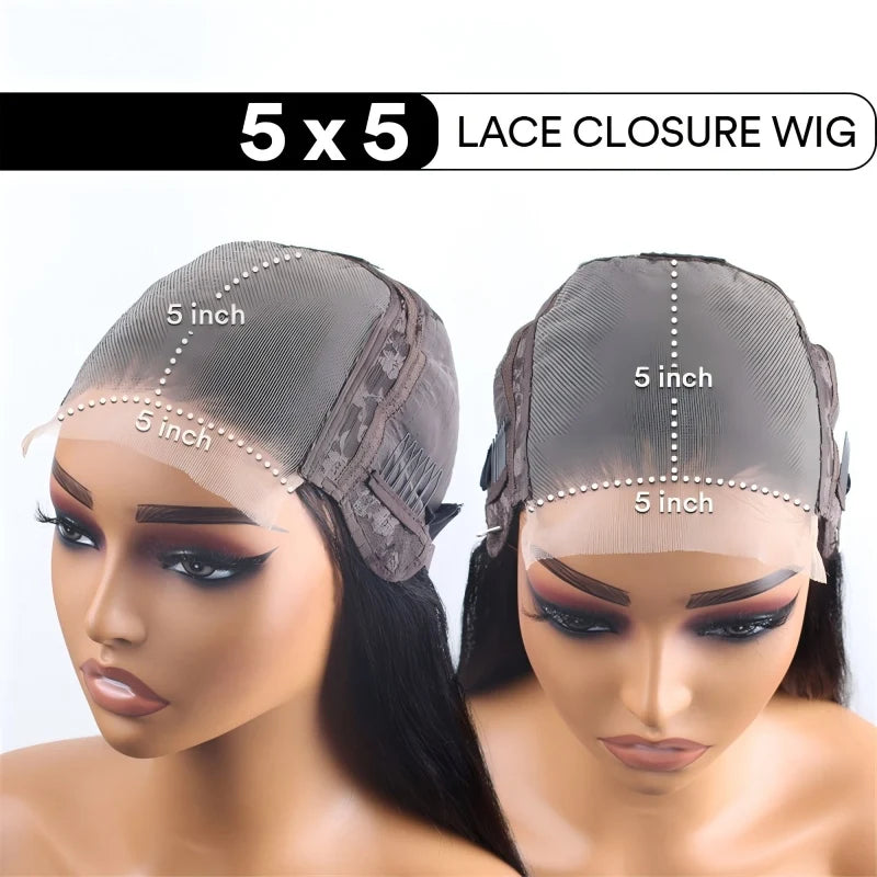 Straight Human Hair Wigs Frontal Wig Glu less