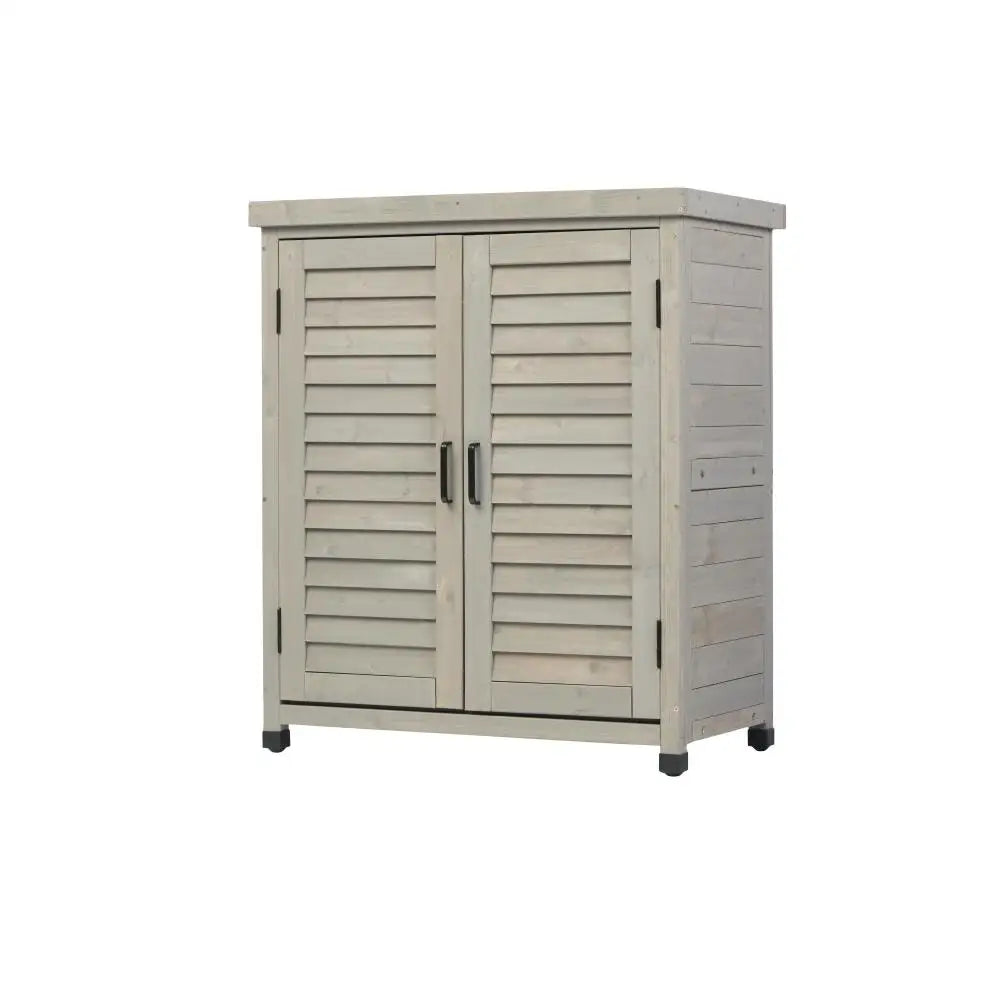 Potting Bench with Storage Cabinet and Metal Table Top for Outdoor Patio,'