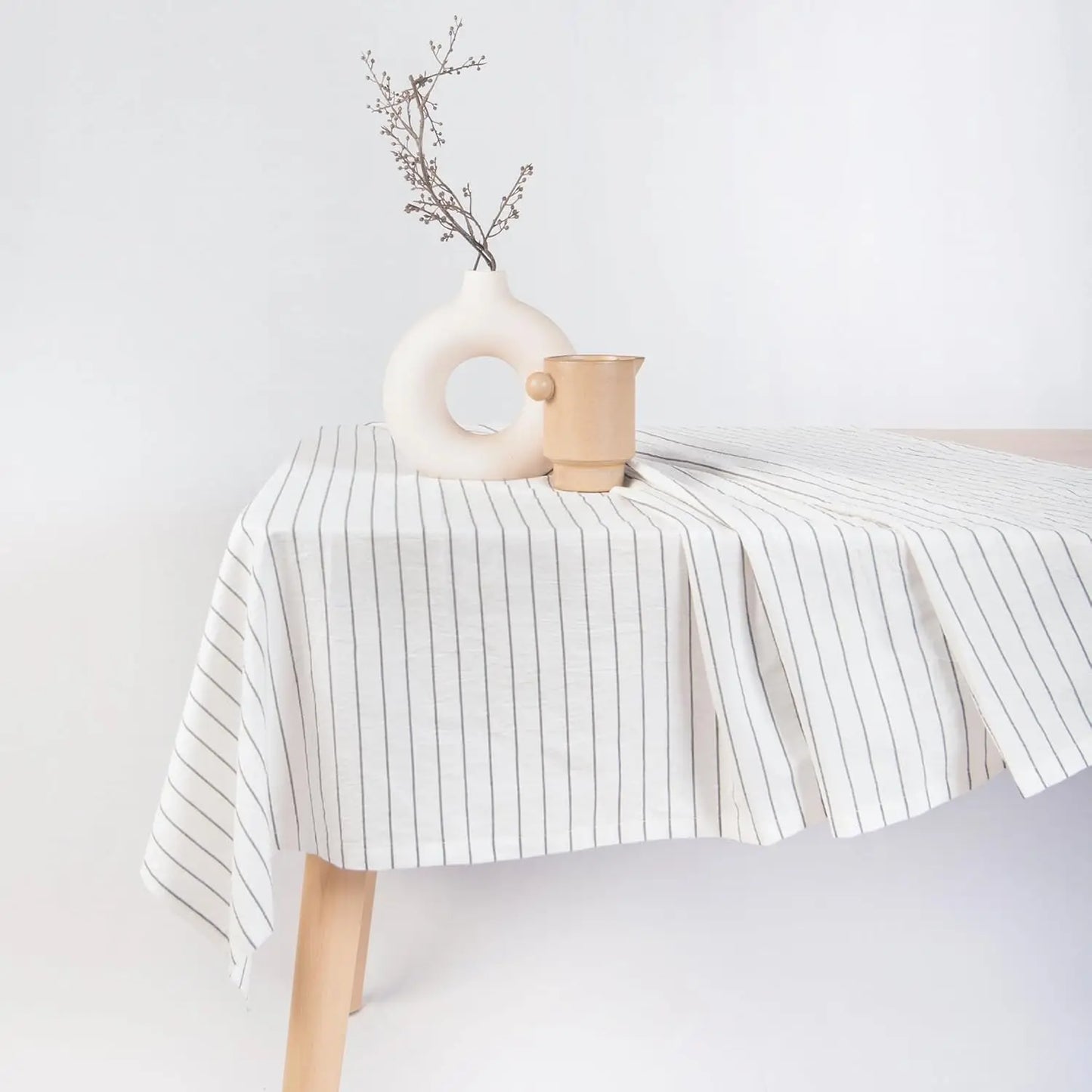 Natural Fabric Tablecloth,100% Pure Linen Solid Color Table