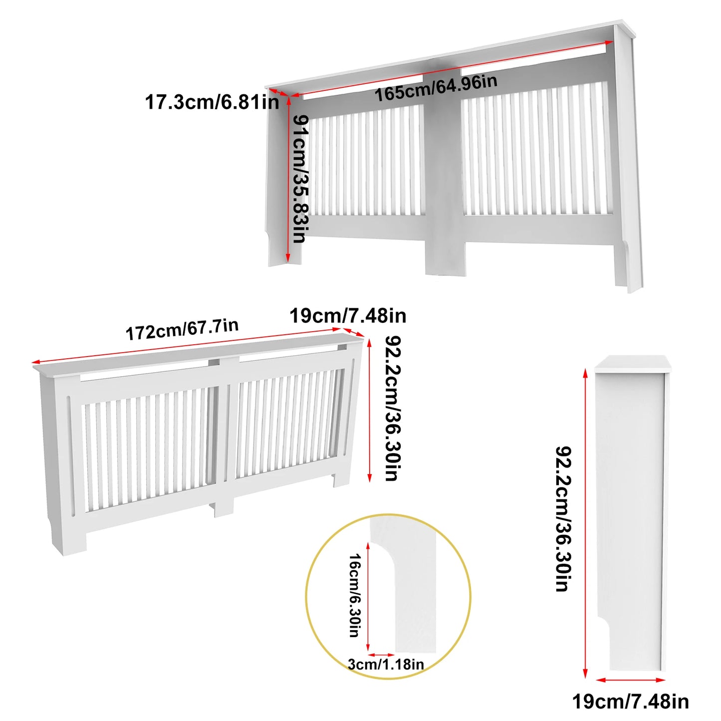 White Radiator Cover Wall Cabinet Modern Wood Cabinet Grill Cover
