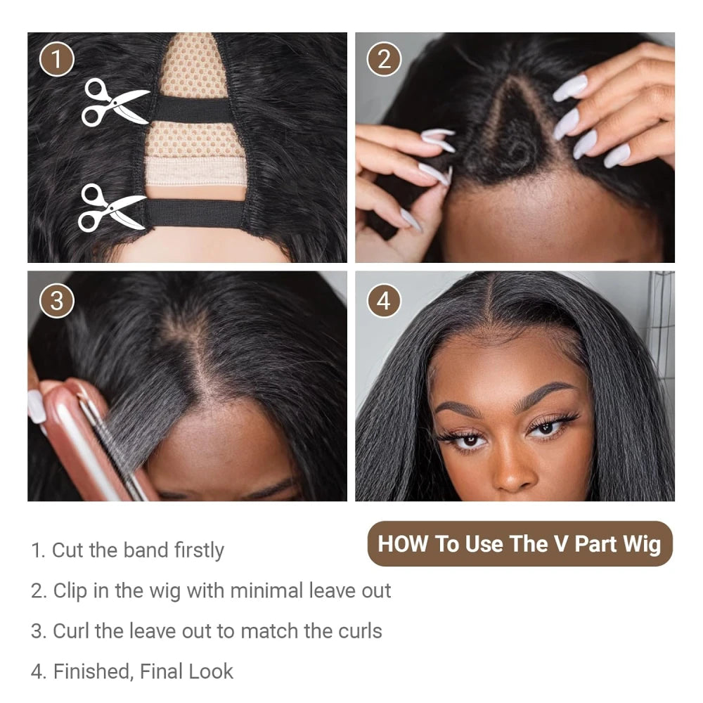 No Leave Out V Part Body Wave Wigs 200% Density Upgrade Brazilian Hair 32 Inches