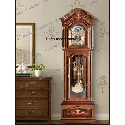 Vertical mechanical floor clock Living room European-style villa seat clock Chinese retro classical pendulum clock