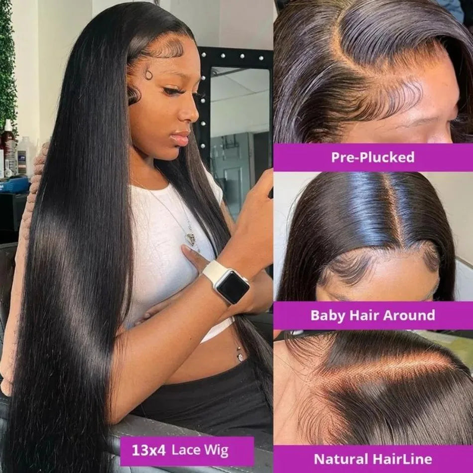 Straight Human Hair Wigs Frontal Wig Glu less
