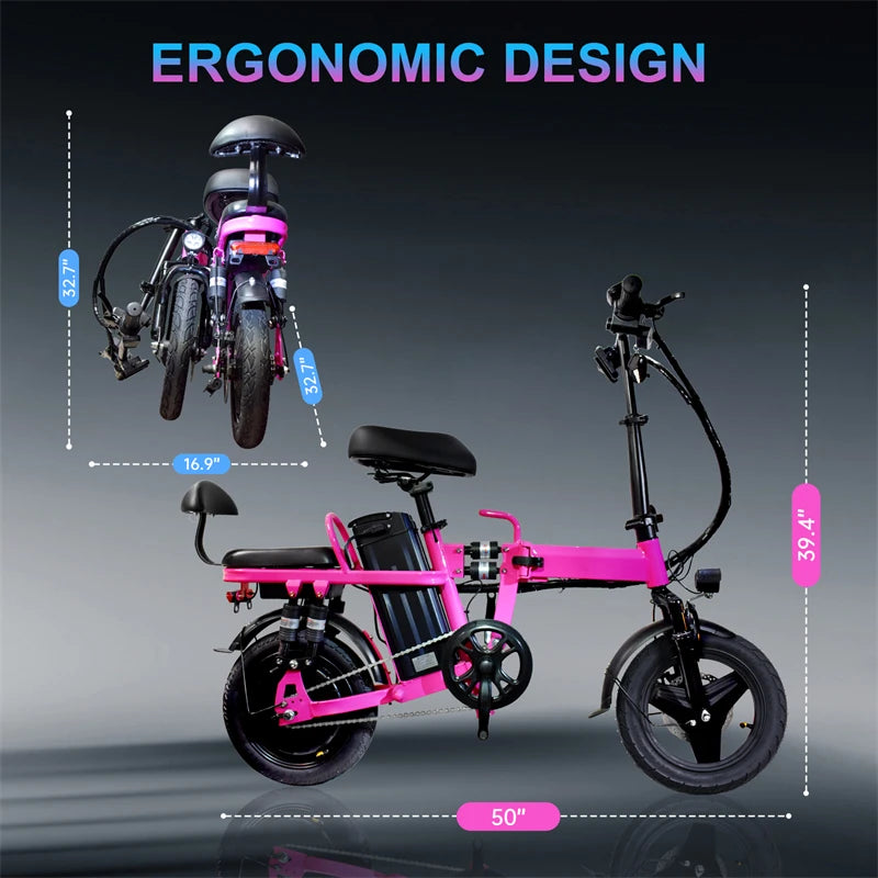 Electric Bike for Adults and Women 500W Motor 20MPH Commuter Folding