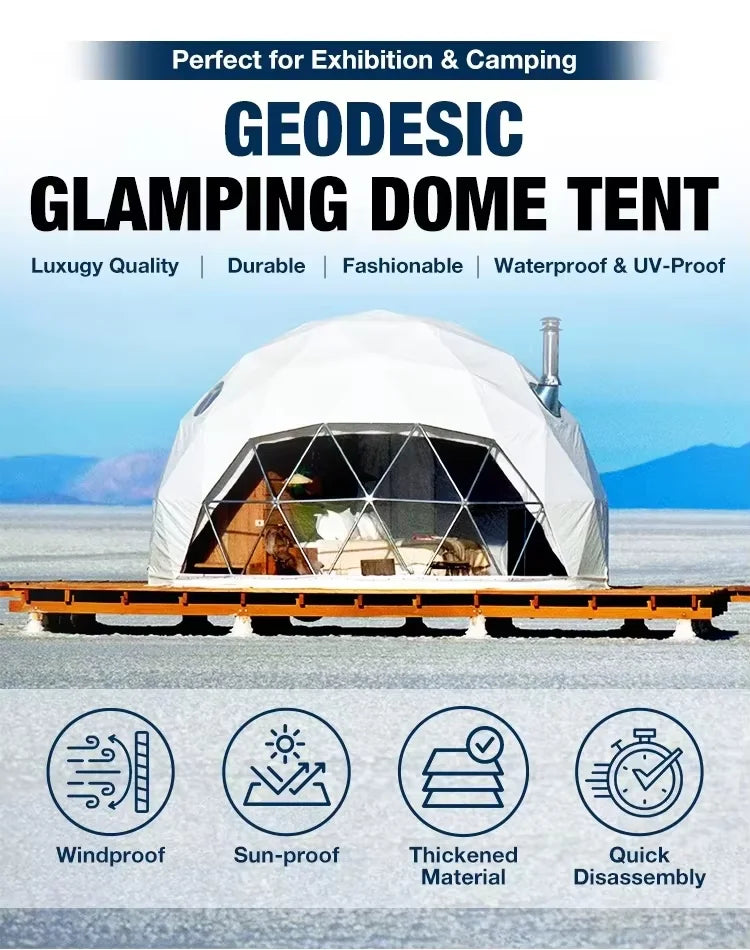Luxury Glass Dome Hotel Tent, Waterproof 4 Season Outdoor Glamping House For Garden Resort Vacation