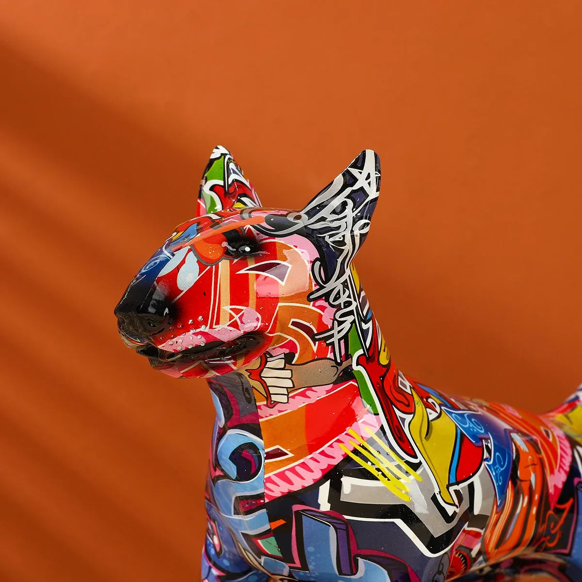 Colorful Bull Terrier Small Resin Pet Dog