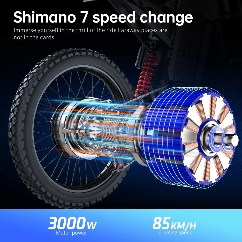 Electric Motorcycles Brushless Gearless Motors 60V30AH Lithium Battery Speed 85Kmh