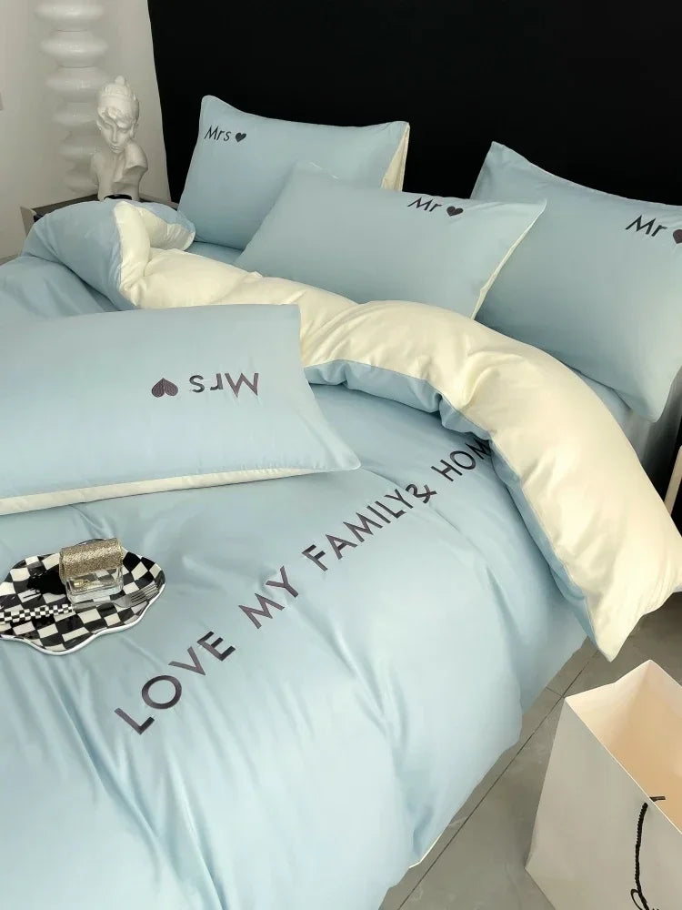 Nordic Luxury Egyptian Cotton Bedding Set King Queen Double Twin Size