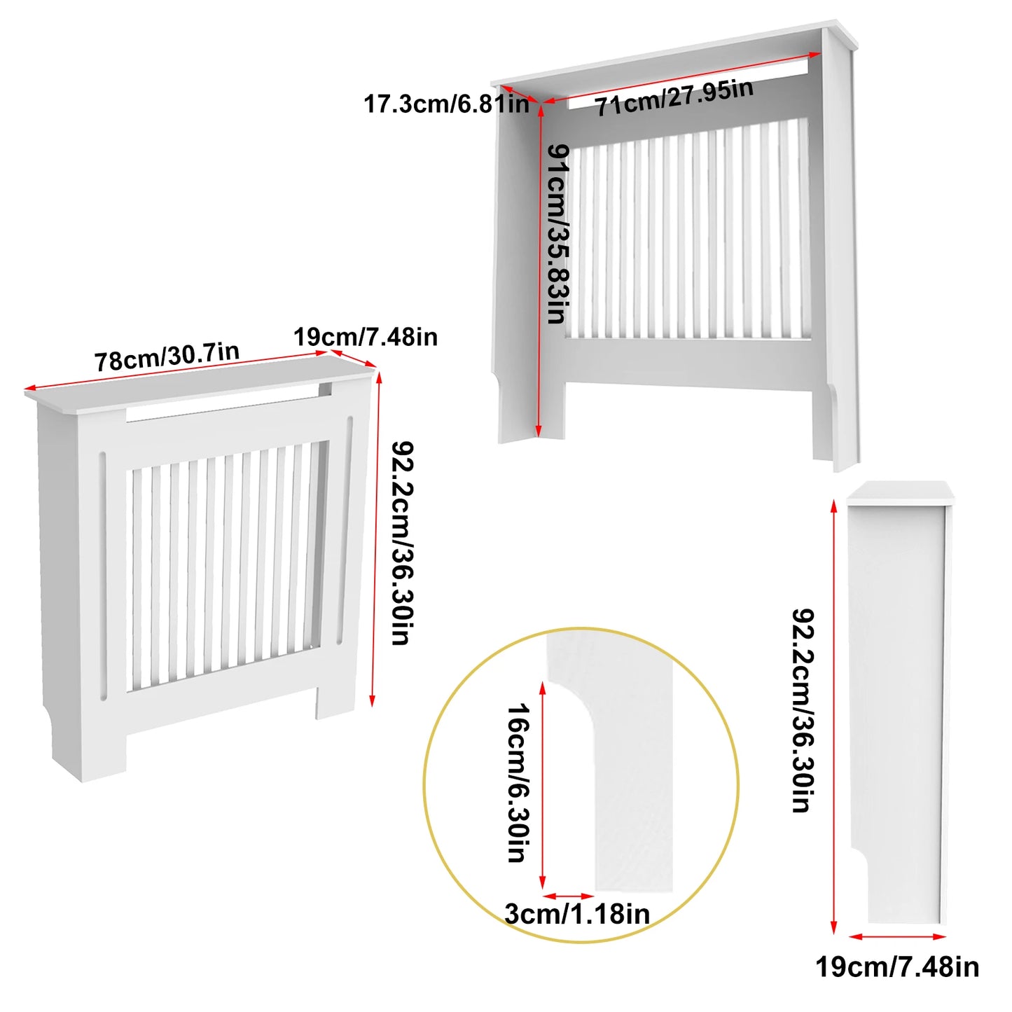 White Radiator Cover Wall Cabinet Modern Wood Cabinet Grill Cover