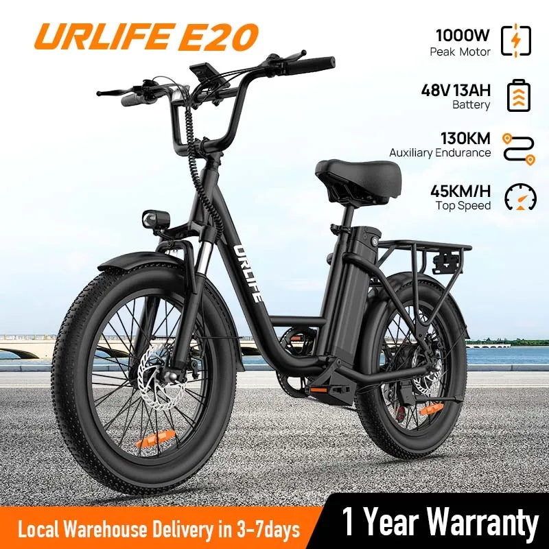 Electric Bike | 48V 13Ah Removable Battery, 20MPH, 20''X3" Fat Tire, 7-Speed