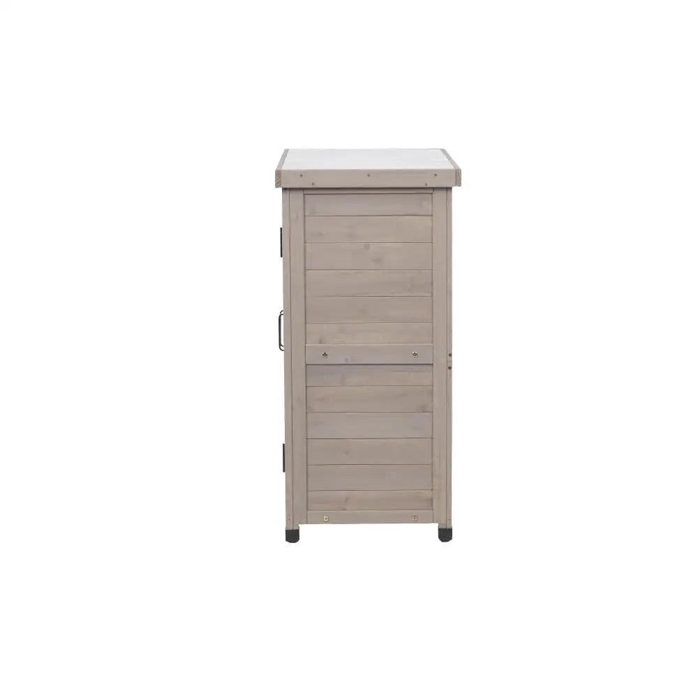 Potting Bench with Storage Cabinet and Metal Table Top for Outdoor Patio,'