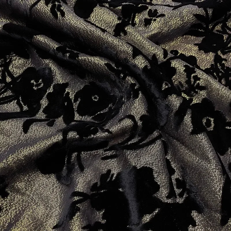 Flower Silk Velvet Silk Fabric Mulberry Burnt Flower Flocking Jacquard