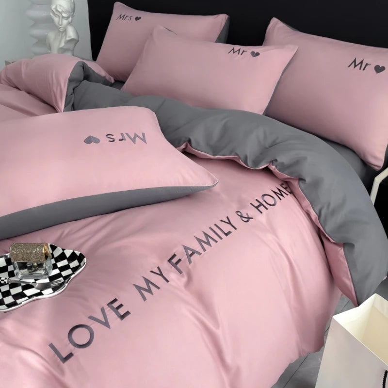 Nordic Luxury Egyptian Cotton Bedding Set King Queen Double Twin Size